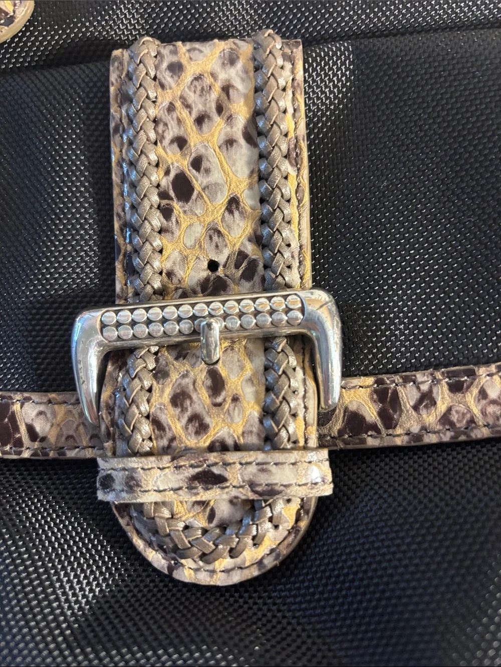 Brighton vintage faux python and nylon purse